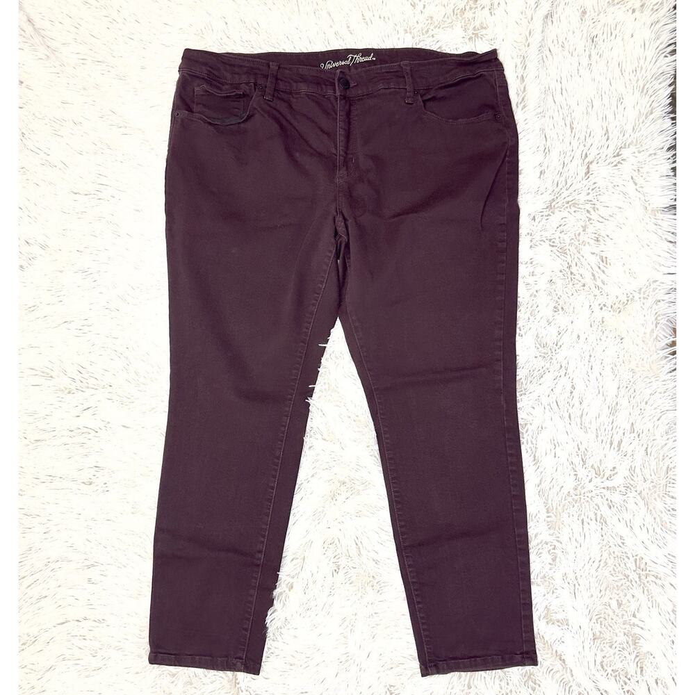 UNIVERSAL THREAD Sz 20WR Plum Denim Skinny Jeans Stretch 27.5" Ins Plus Womens
